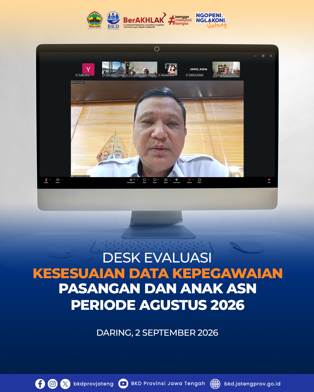 Desk Evaluasi Kesesuaian Data Kepegawaian Pasangan dan Anak ASN Periode Agustus 2026